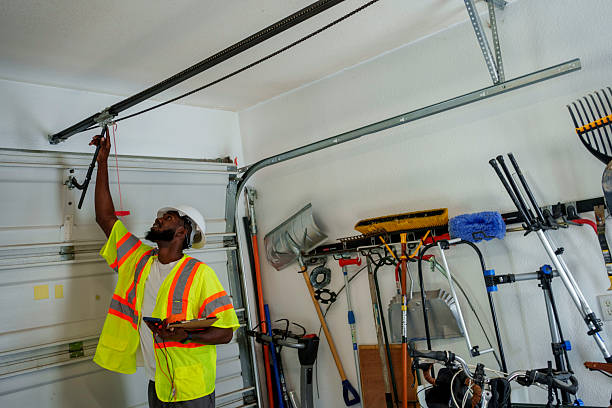 Professional Garage Door Panel Replacement technician working in McAllen, TX